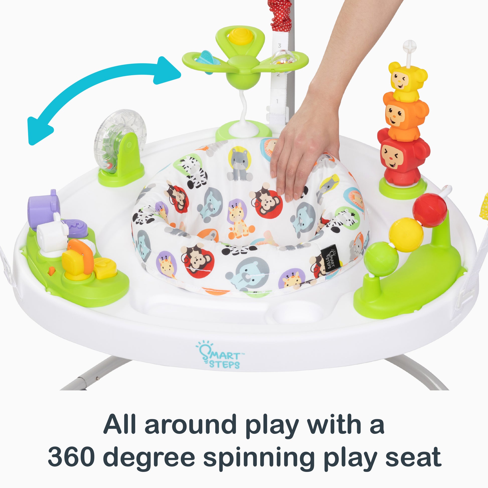 All around play with a 360 degree spinning play seat from the Smart Steps My First Jumper
