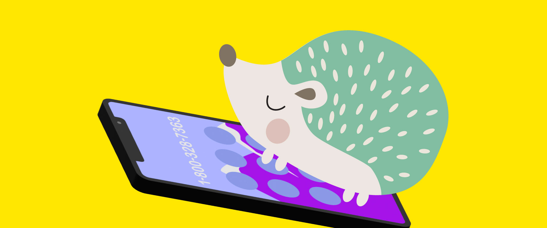 Smart Steps illustrations of a phone and porcupine for contact