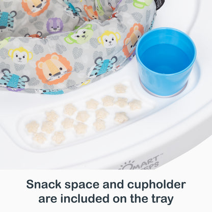 Smart Steps Bounce N’ Play 3-in-1 Activity Center snack space and cup holder 