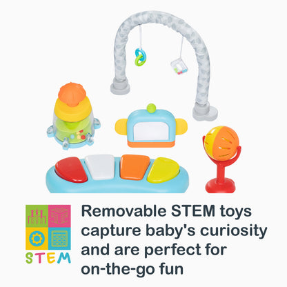 Removable STEM toys capture baby's curiosity and are perfect for on the go fun