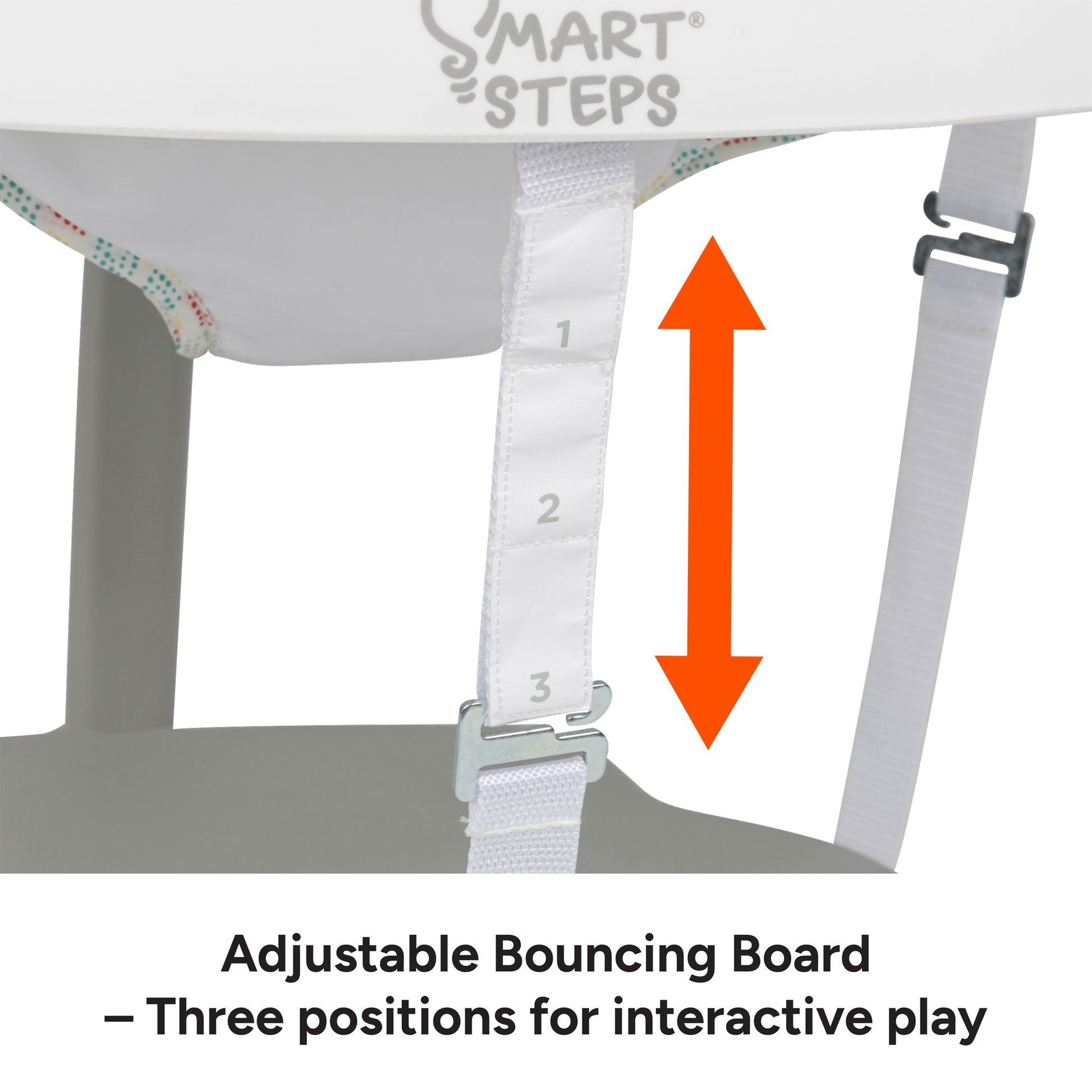 Smart Steps Hop N' Discover 3-in-1 Activity Center adjust bouncing board to three positions