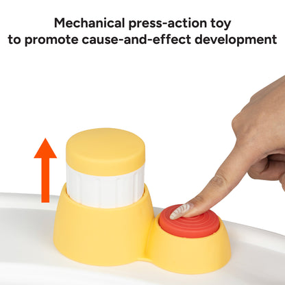 Smart Steps Hop N' Discover 3-in-1 Activity Center mechanical press action toy to promote cause and effect development 