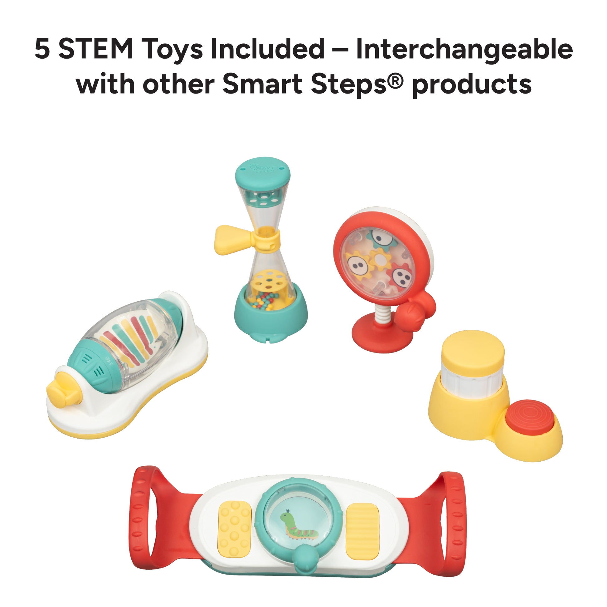 Smart Steps Hop N' Discover 3-in-1 Activity Center five STEM toys included 
