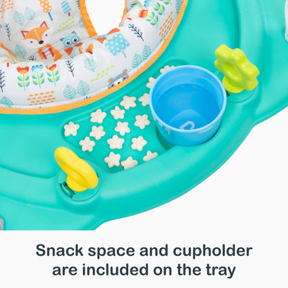 Snack space and cupholder are included on the tray from the Smart Steps Bounce N' Play Jumper