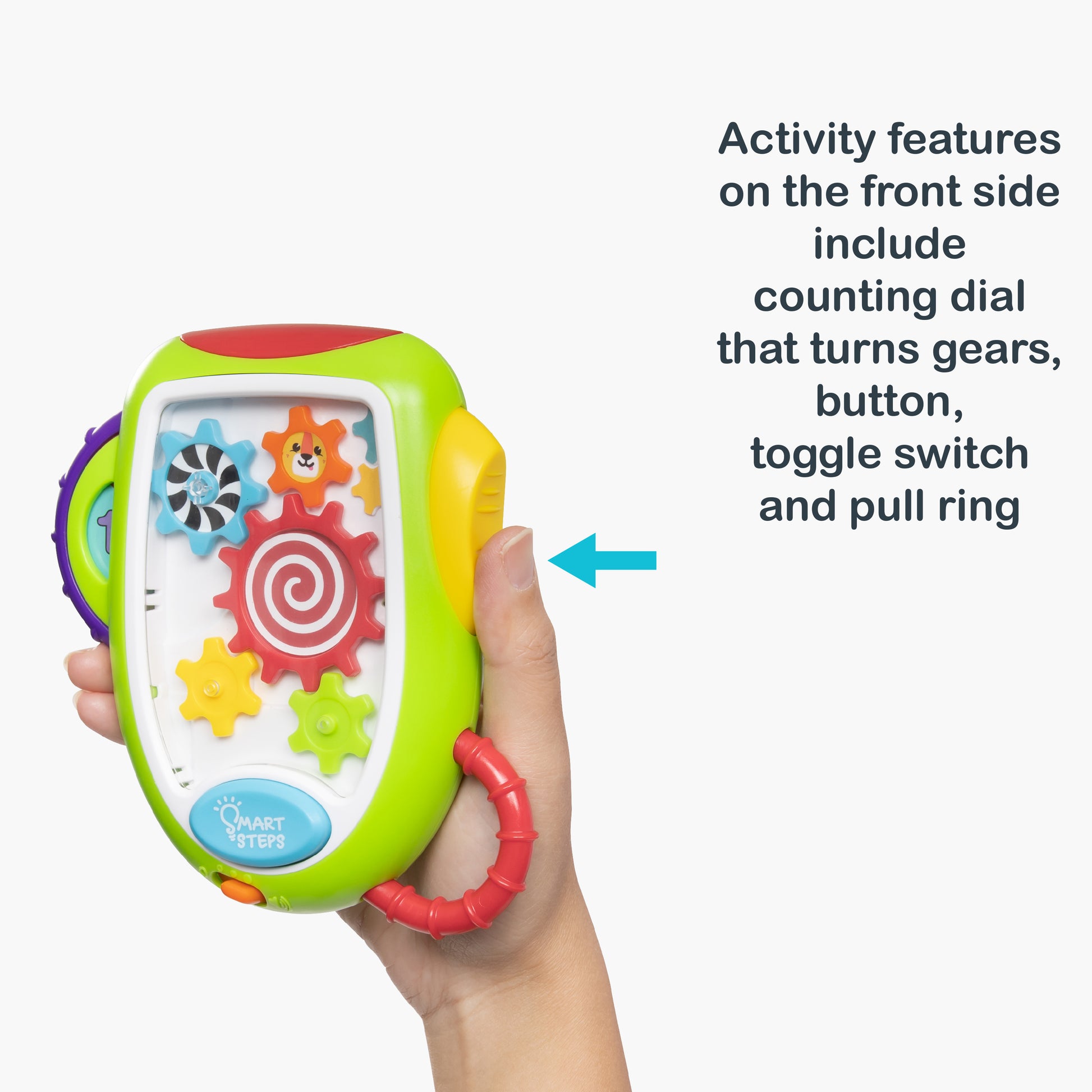 Smart Steps Gadget Gears Counting Toy activity features on the front and side