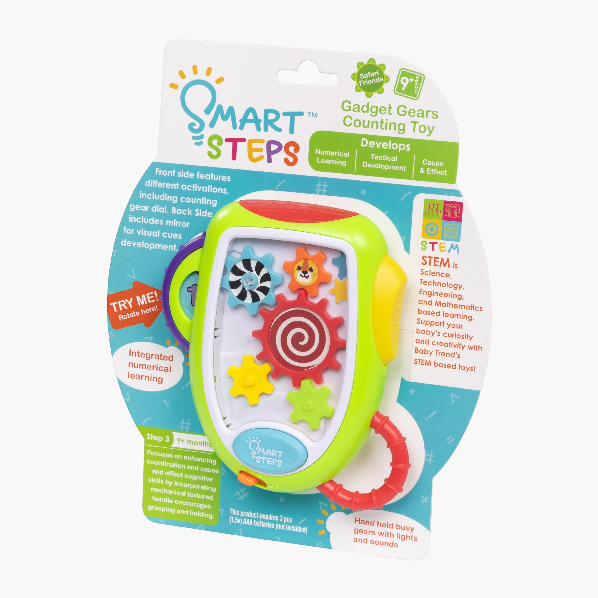 Smart Steps Gadget Gears Counting Toy front view of the packaging