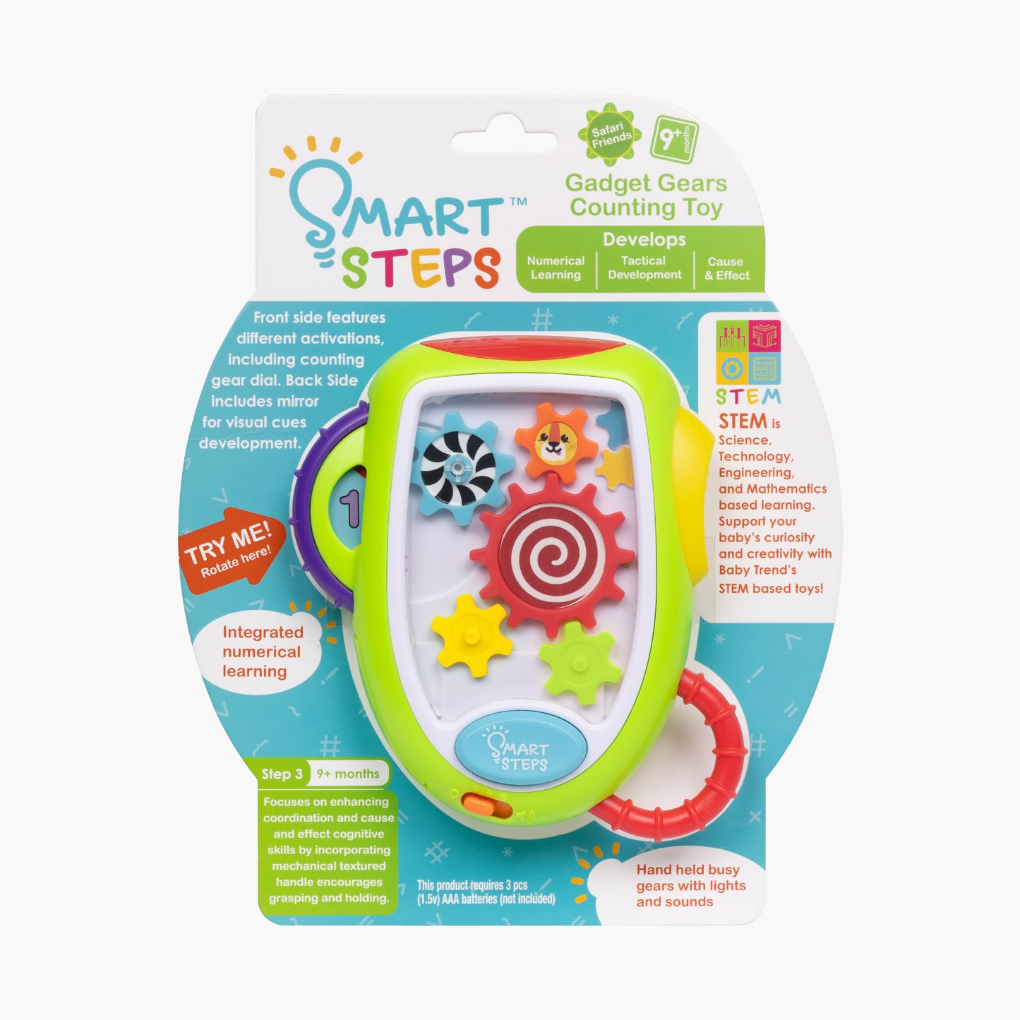 Smart Steps Gadget Gears Counting Toy front view of the packaging