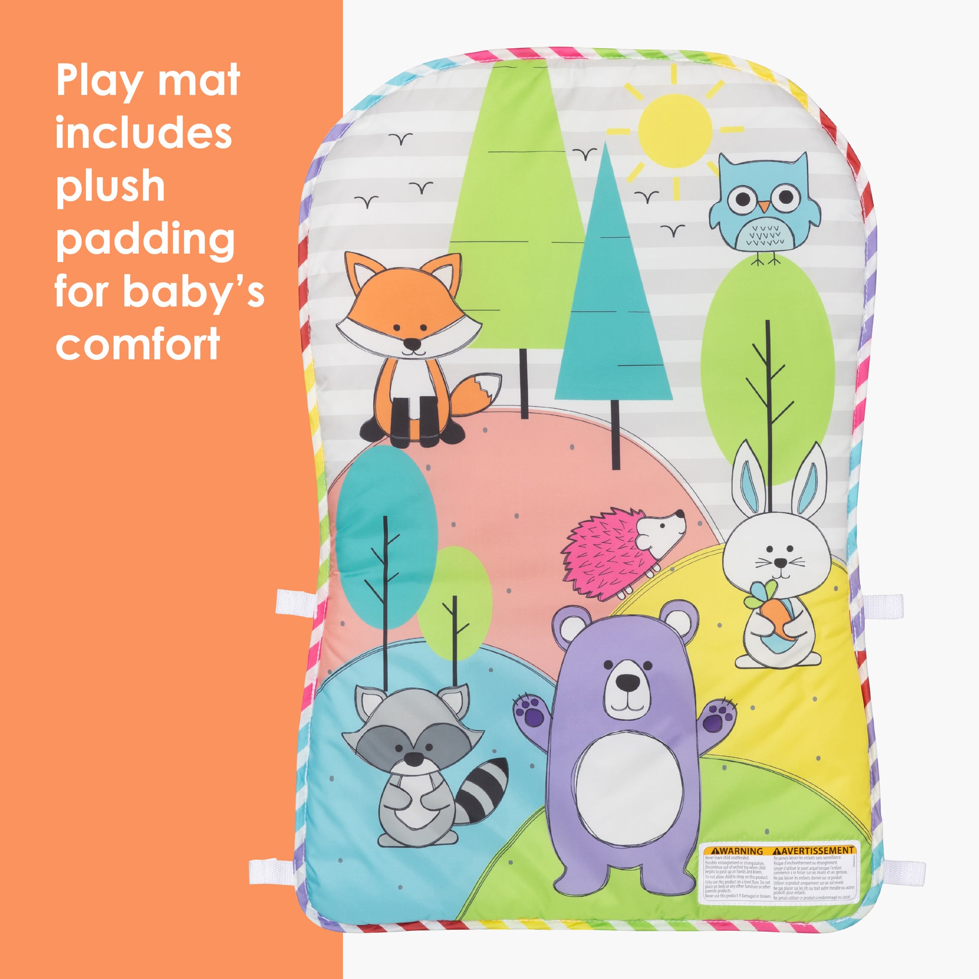 Smart Steps Musical STEM Gym play mat includes plush padding for baby's comfort