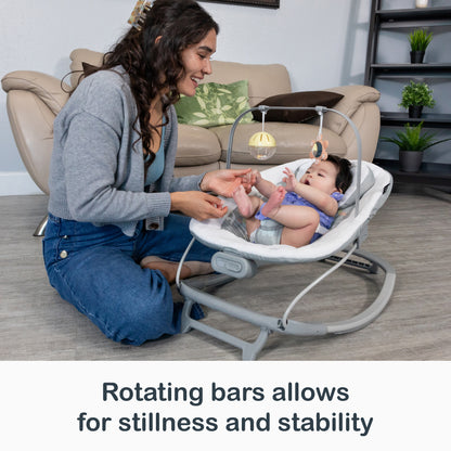 Rotating bars allows for stillness and stability on the Smart Steps My First Rocker 2 Bouncer