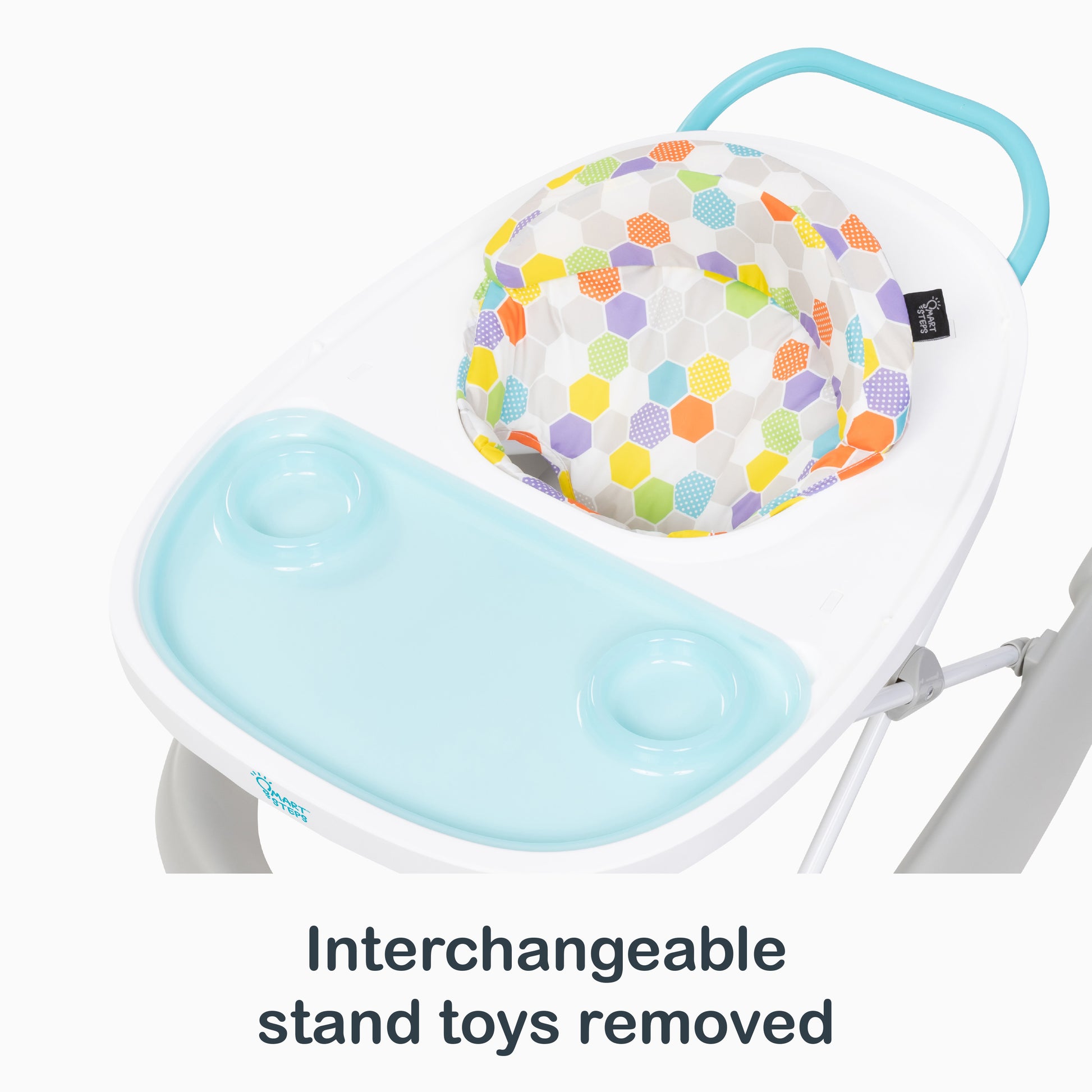 Interchangeable stand toys removed of the Smart Steps Dine N’ Play 3-in-1 Feeding Walker