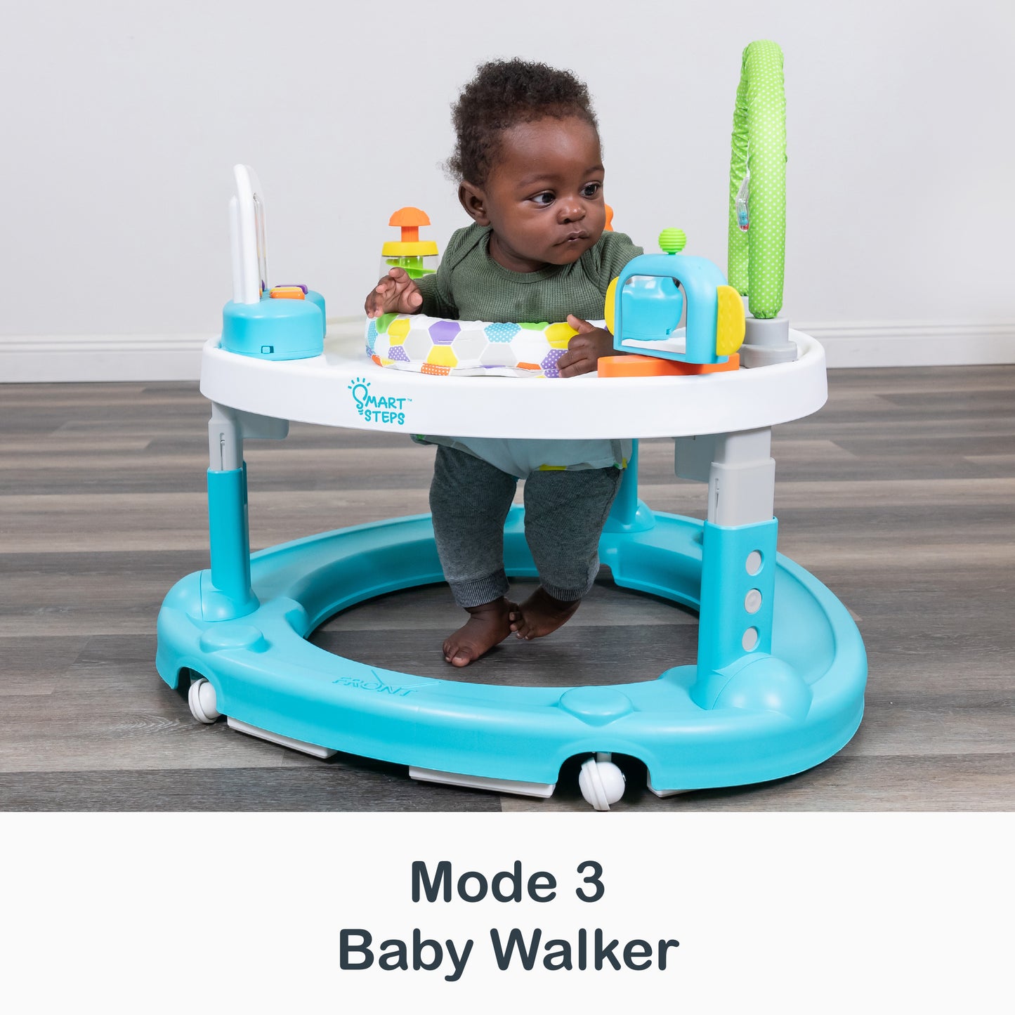 Baby walker mode of the Smart Steps by Baby Trend Bounce N’ Dance 4-in-1 Activity Center Walker